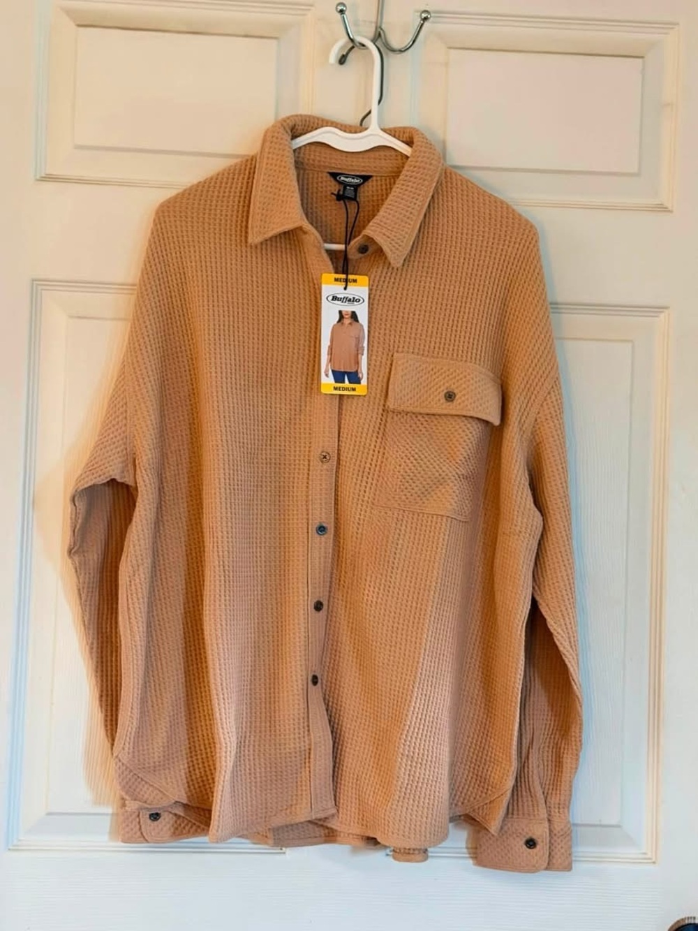 Buffalo David Bitton Tan Waffle Knit Shirt Jacket
